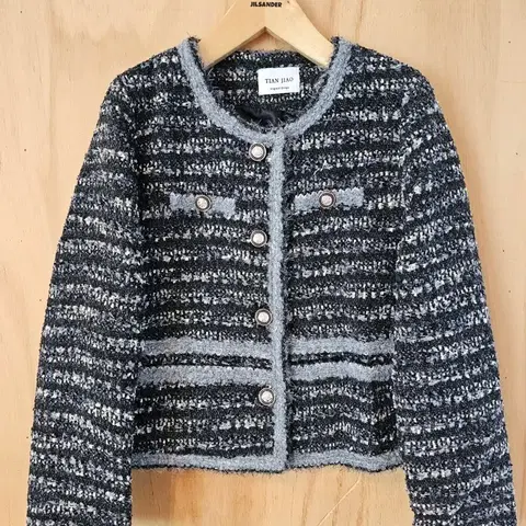 블랙/그레이 트위드 자켓 (새옷)