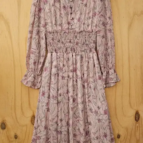 핑크플라워 쉬폰 원피스