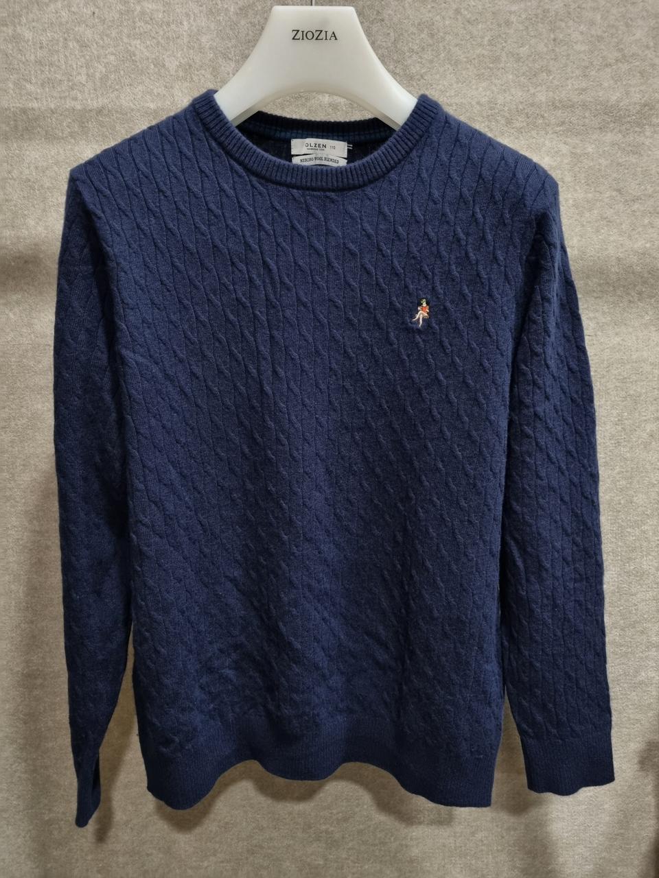 남성 110 올젠 케이블 울 니트 긴팔