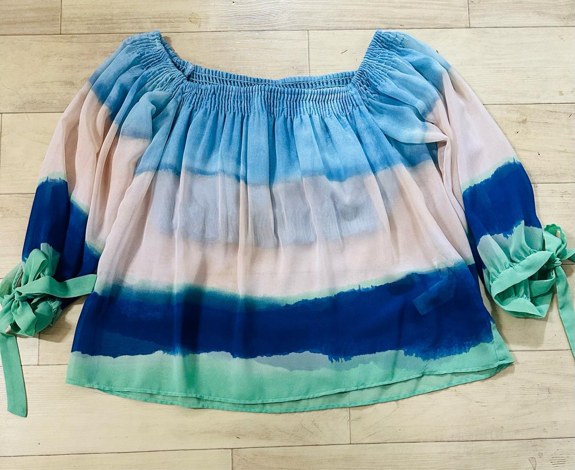 자라 BASIC 오프숄더 시스루 블라우스