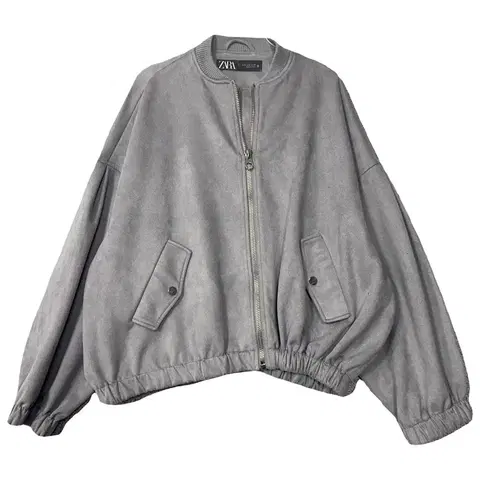 자라 캐주얼 라이트 그레이 블루종 자켓 S