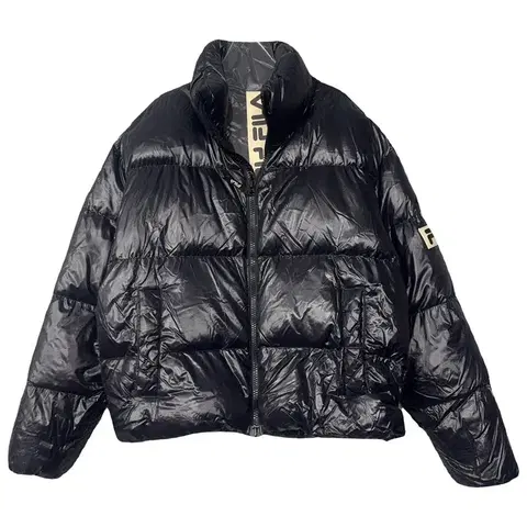 휠라 블랙 유광 덕다운 패딩 95(M)