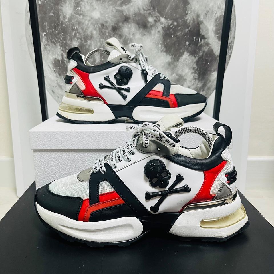 정품 39) 필립 플레인 스컬 로고 스니커즈 250~255