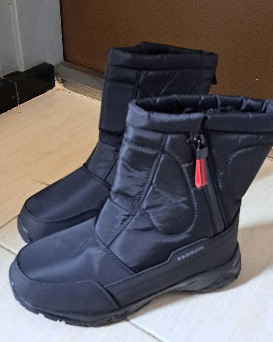"ssamzie" 패딩 털 부츠 - 245(블랙)
