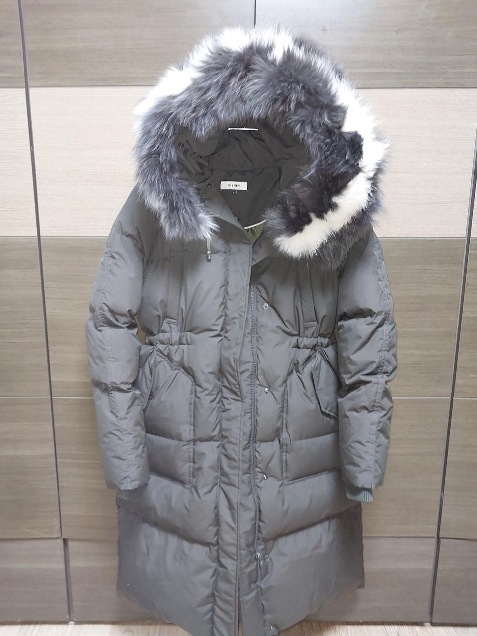 THYREN M사이즈 폭스후드 오리롱패딩