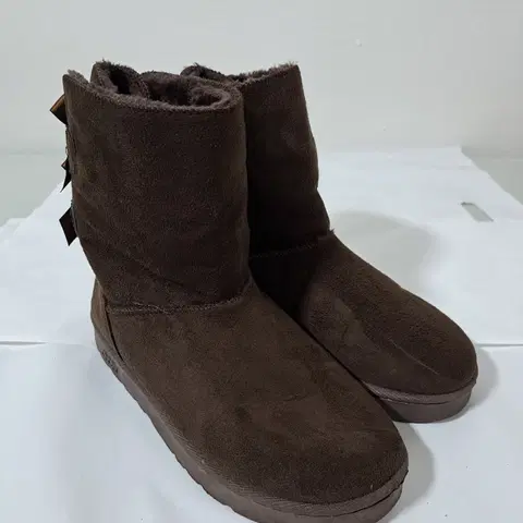 리본장식 여성 방한화 부츠 250