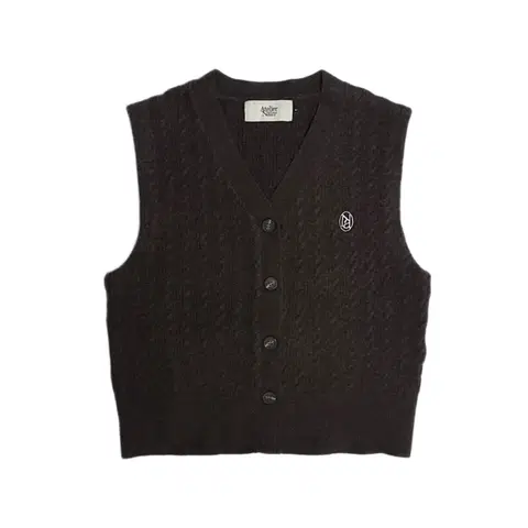 아틀리에 나인 케이블 브이넥 니트 조끼 베스트