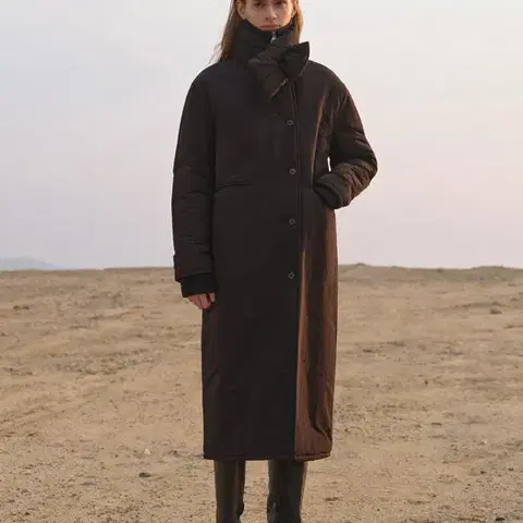 MOIA 모이아 머플러 패딩 코트 F