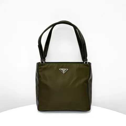 프라다 나일론 레더 트리밍 스퀘어 토트백
