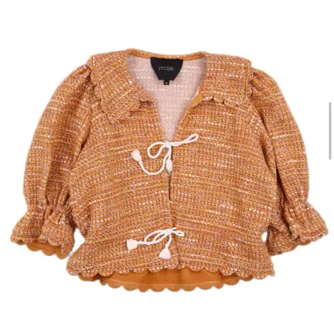 마쥬 트위드 퍼프 자켓 브라운 계열