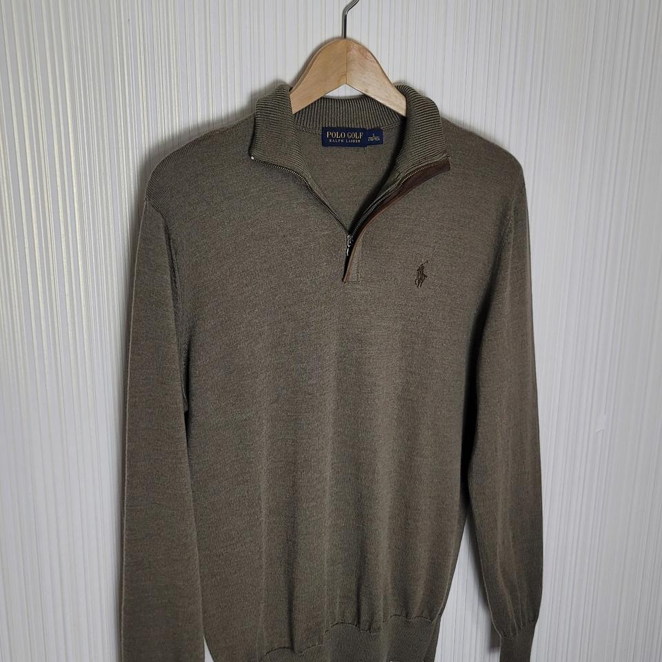 95_폴로 골프 니트 하프집업 브라운 울니트