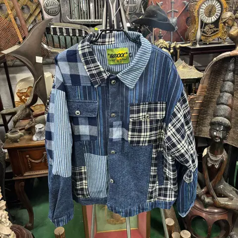 BOXXX 스티치 데님 패치워크 데님 재킷