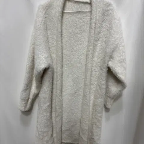 화이트 롱 니트 가디건