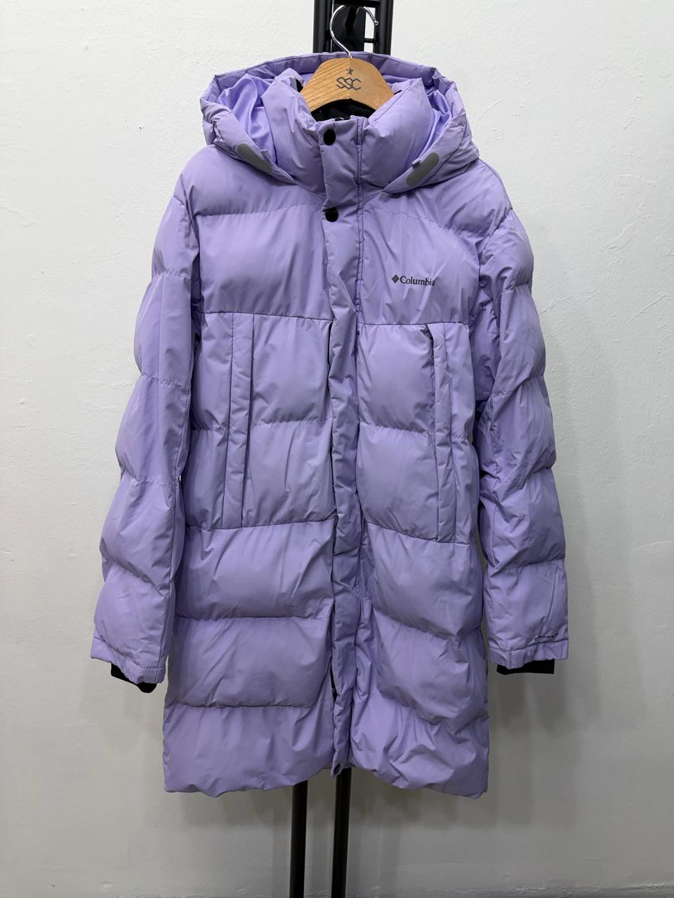 정품) 콜롬비아 키즈 퍼플 롱패딩 160