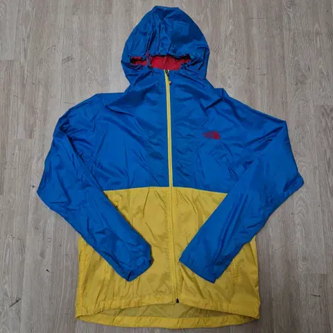 노스페이스 컴팩트 후드 블루/옐로우 바람막이 자켓