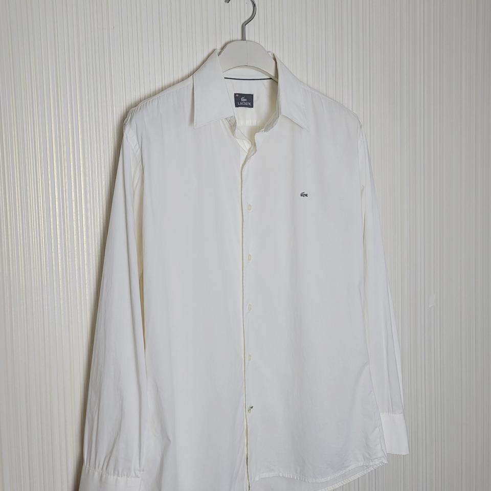 100_라코스테 셔츠 화이트 미니크록