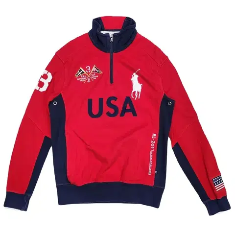 RALPH LAUREN 빅포니 USA 레이싱 반집업 M