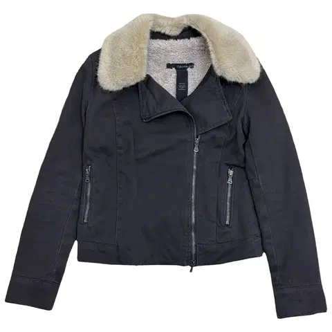 CALVIN KLEIN 퍼 카라 자켓 XS