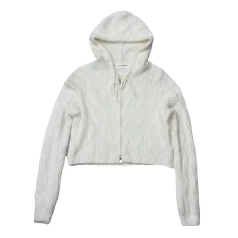 STUDIO WHITE 케이블 니트 집업 후디 F