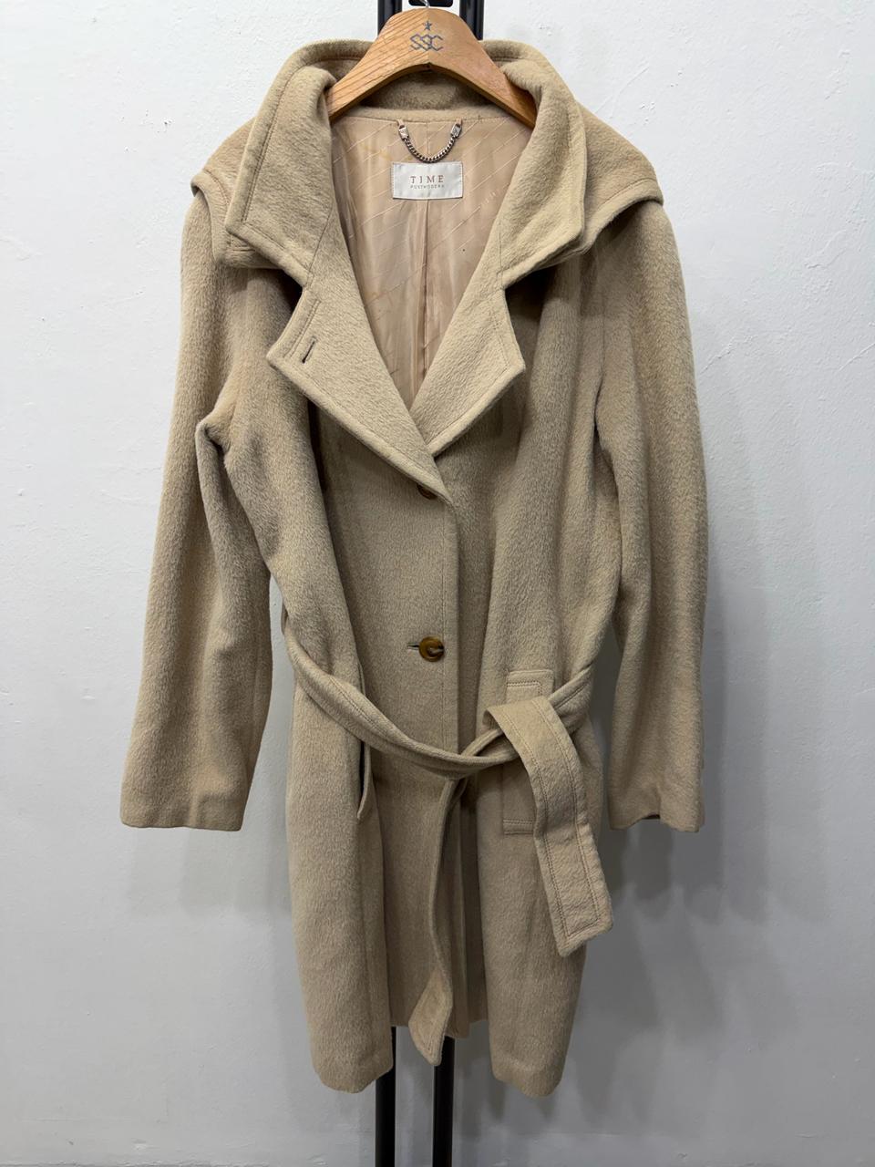 정품) TIME 타임 한섬 벨티드 코트 베이지 88