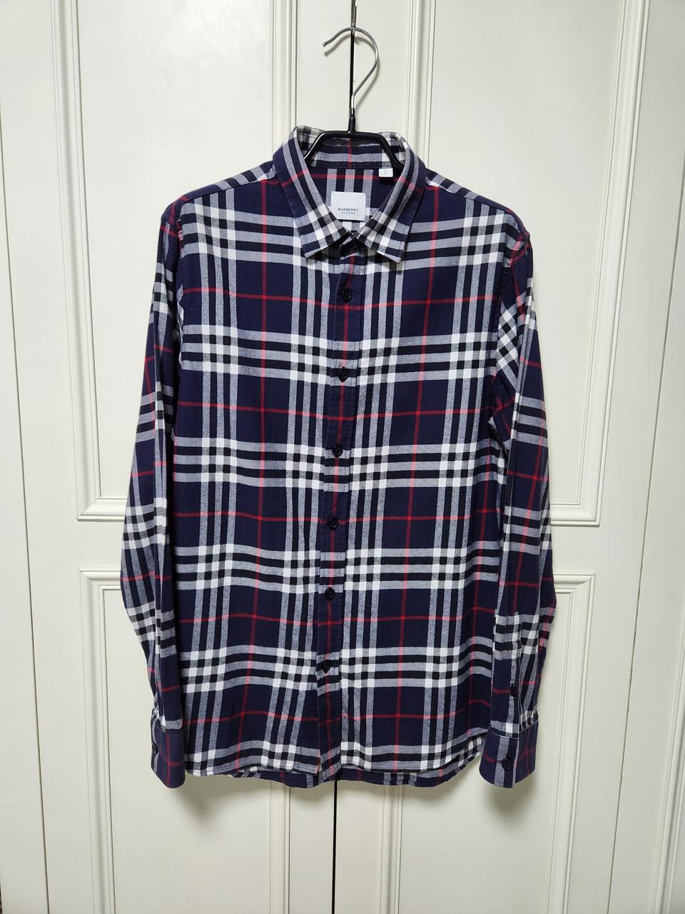 (100)버버리 체크 스트레치 코튼 셔츠
