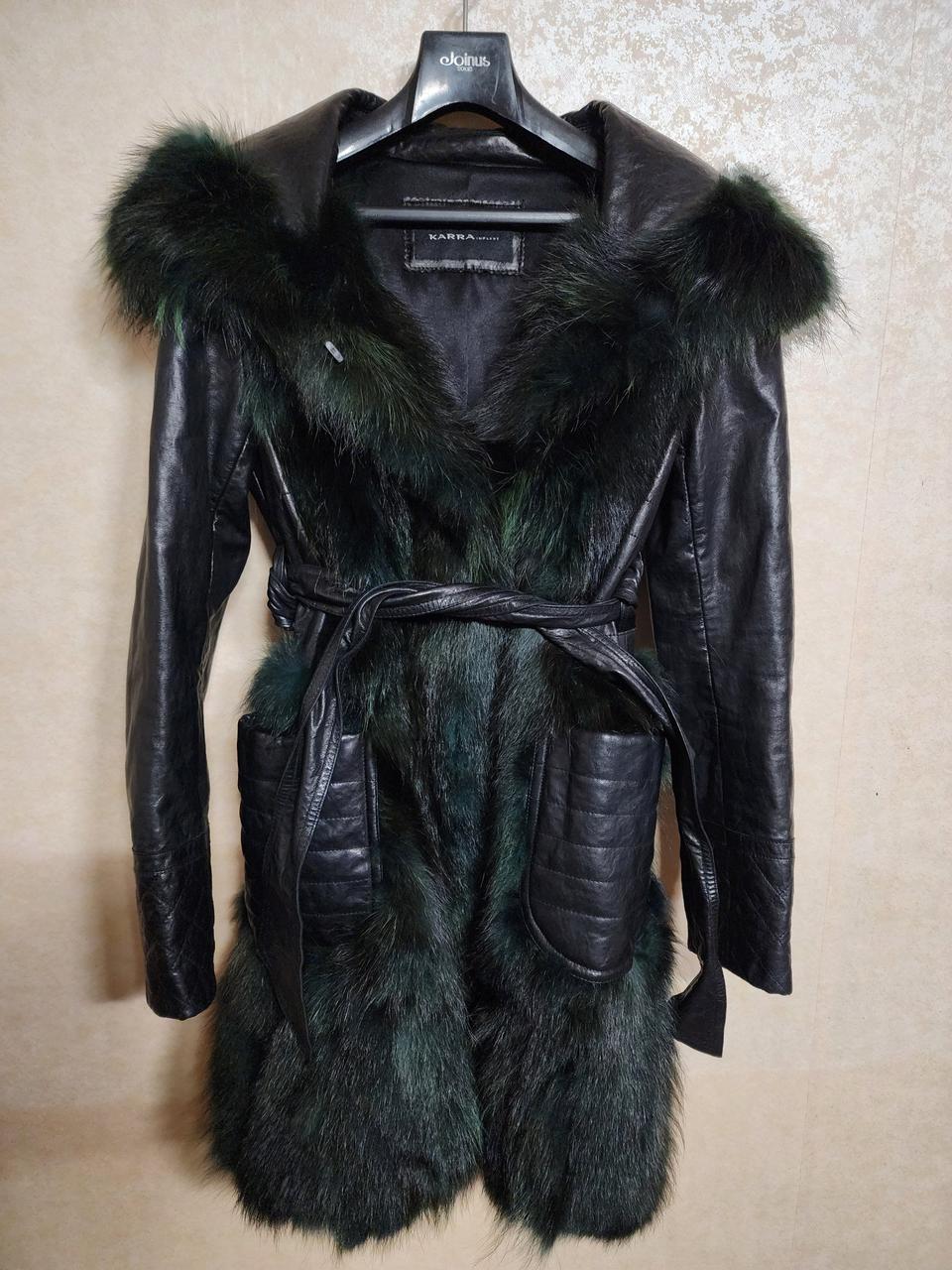 카라 양가죽라쿤털코트