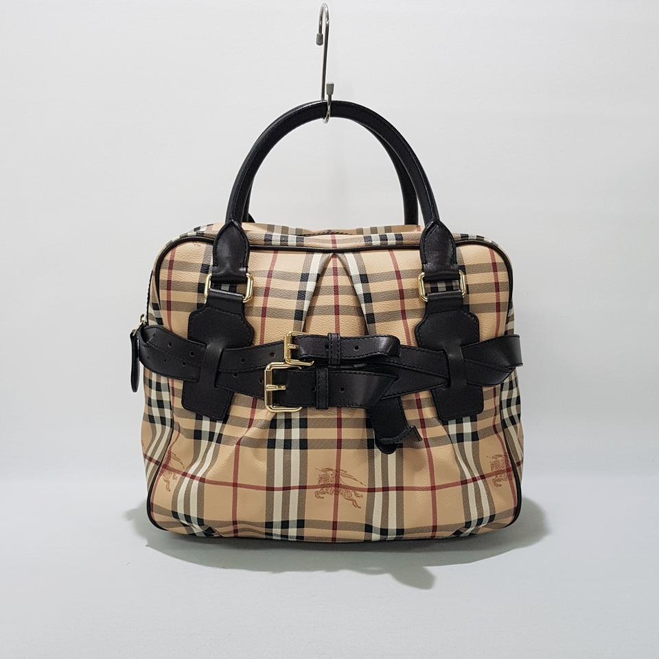 정품) 버버리 체크 금장 버클 토트백