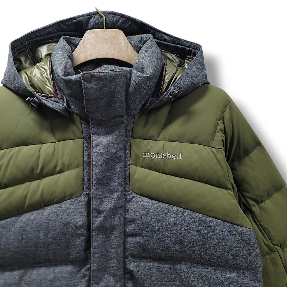 [105] 몽벨 카키 배색 후드 구스다운 패딩
