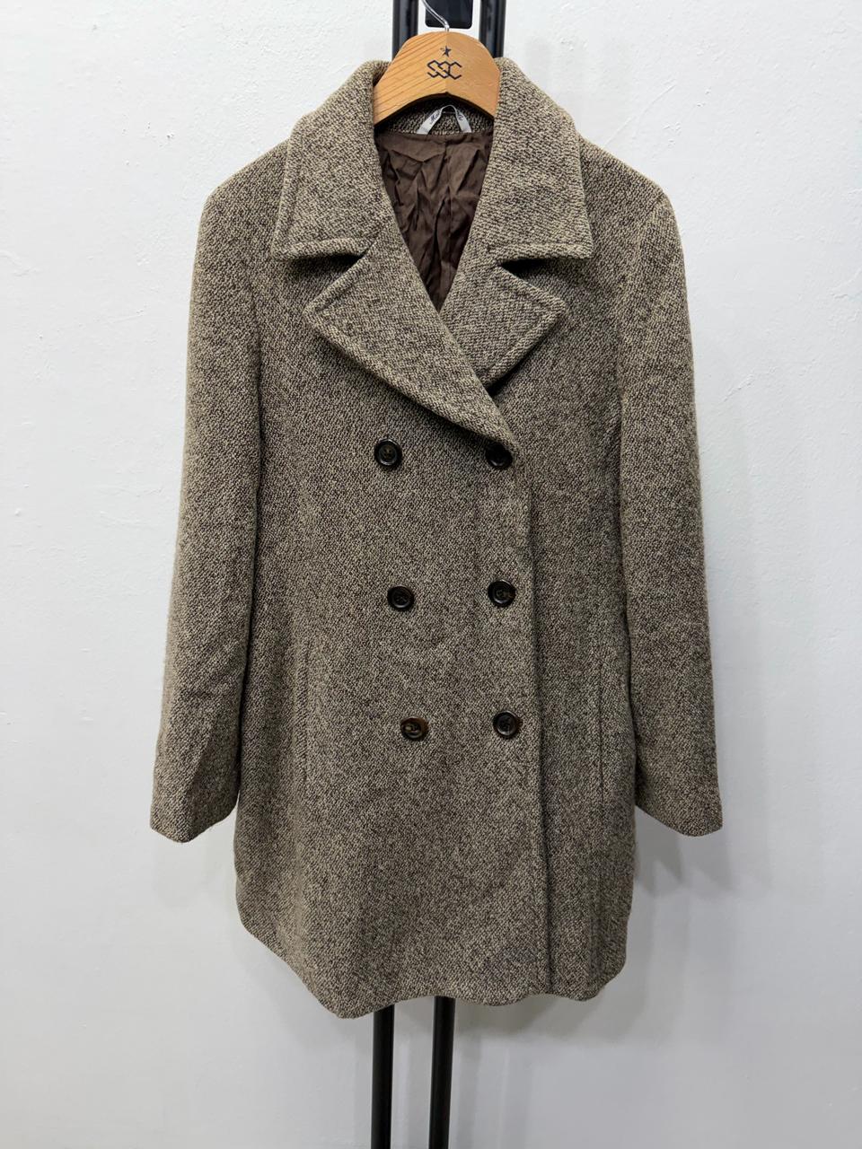 정품) PRISMA 프리스마 헤링본 더블 버튼 코트 38(55-66)