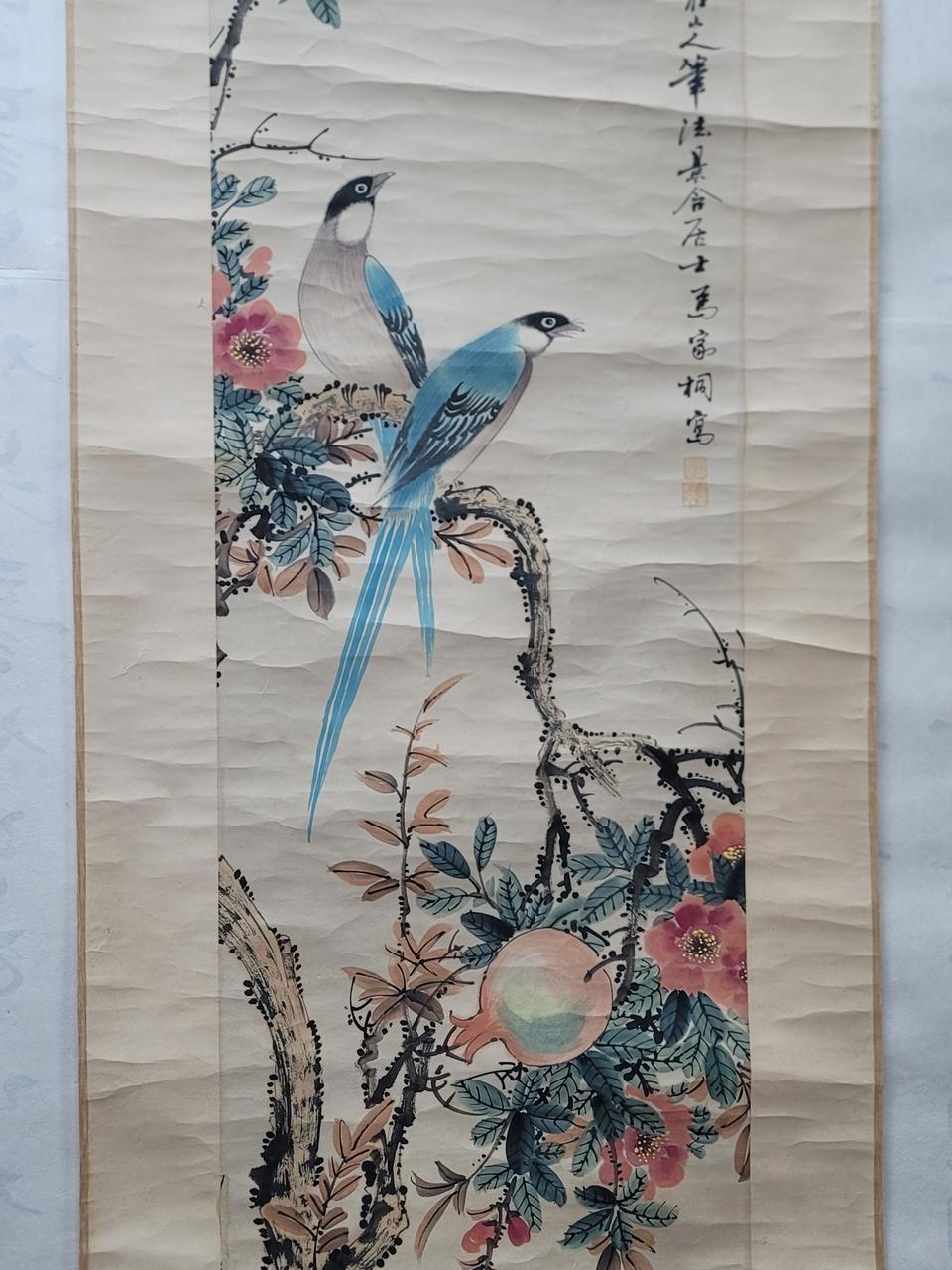 오채 화조도 그림