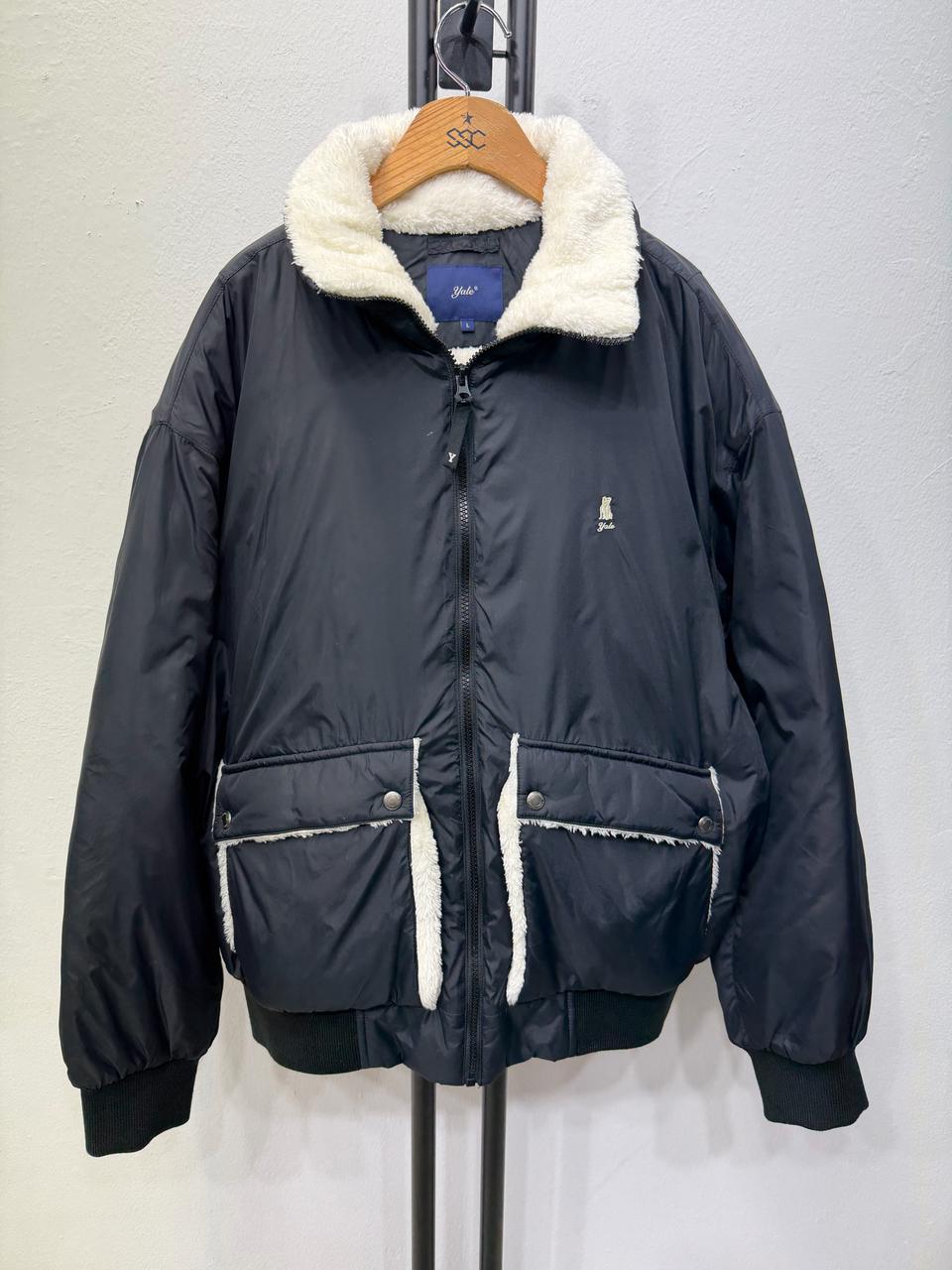 정품) Yale 예일 검정색 털 안감 패딩 자켓 L