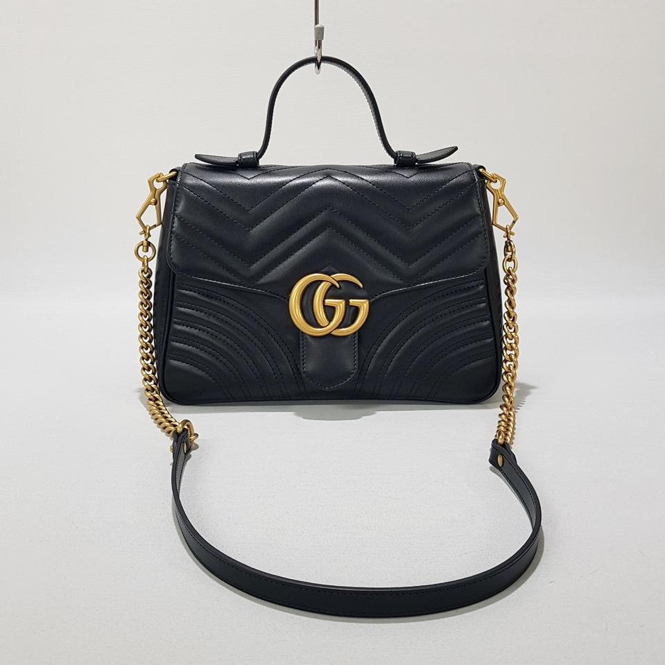 정품) 구찌 GG 마몽 마틀라세 탑핸들 숄더백 498110