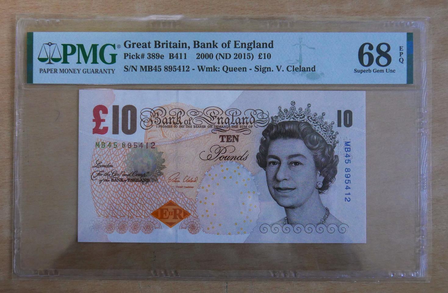 영국 2,000년 10파운드 PMG 68