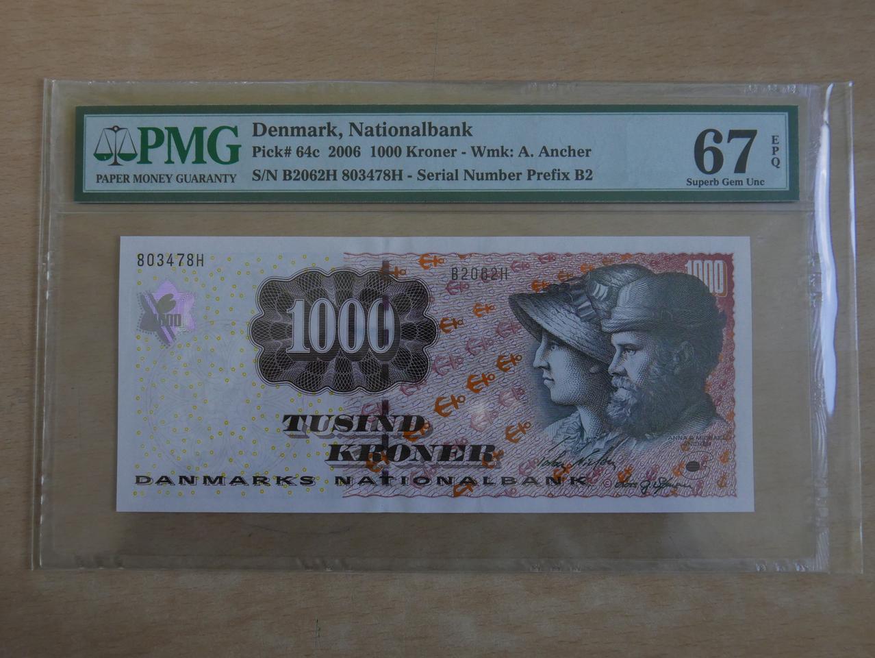 덴마크 2006년 1,000크로네 PMG 67