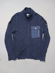 [프리] 아디다스 아디퓨어 네이비 케이블 울 니트 집업