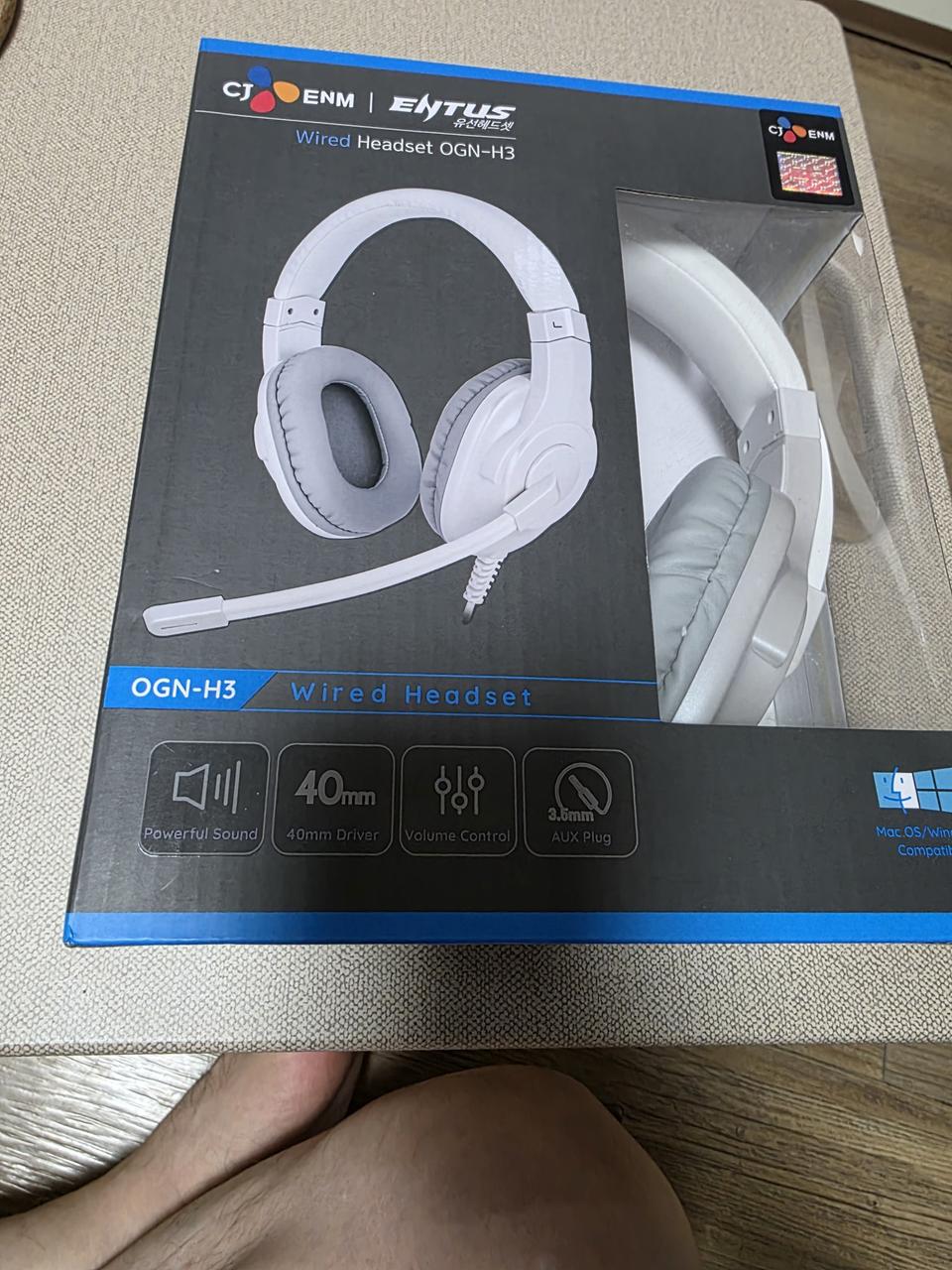 CJ ENM ENTUS OGN-H3 유선 헤드셋 - 새상품