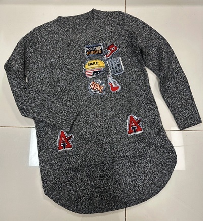 패치 롱니트 원피스