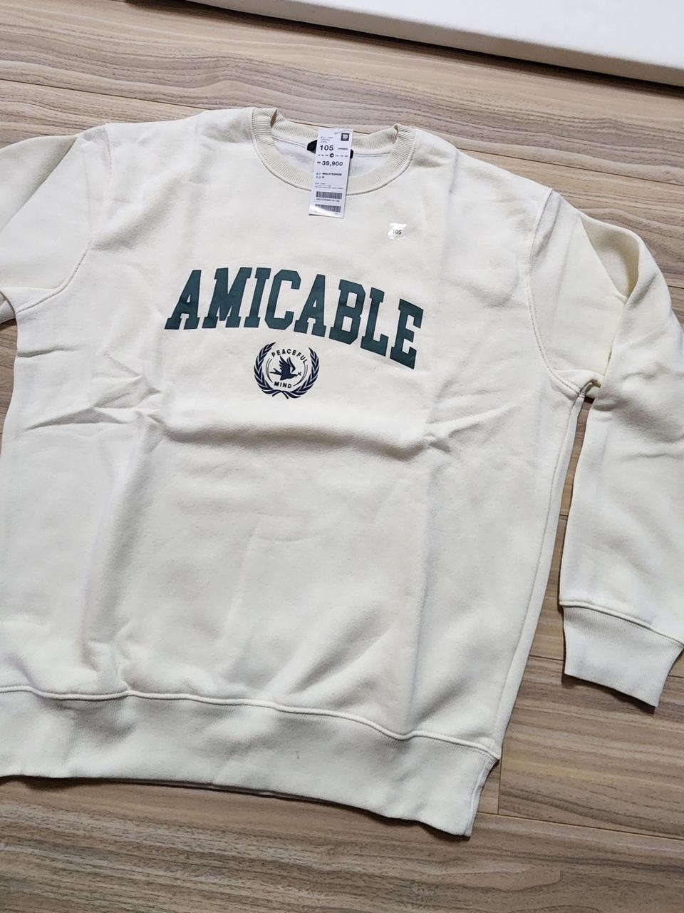 탑텐맨투맨티셔츠아이보리105사이즈