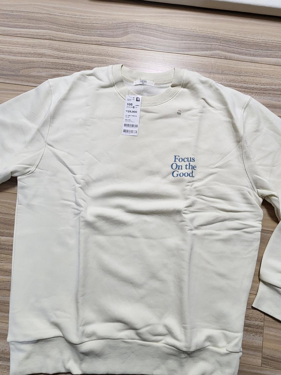 탑텐맨투맨트셔츠105사이즈아이보리