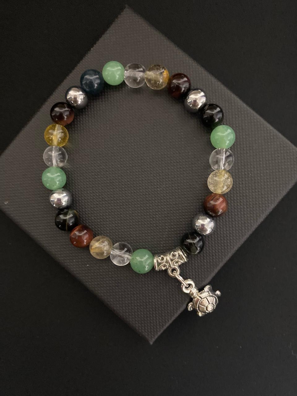 거북이장식 원석 팔찌