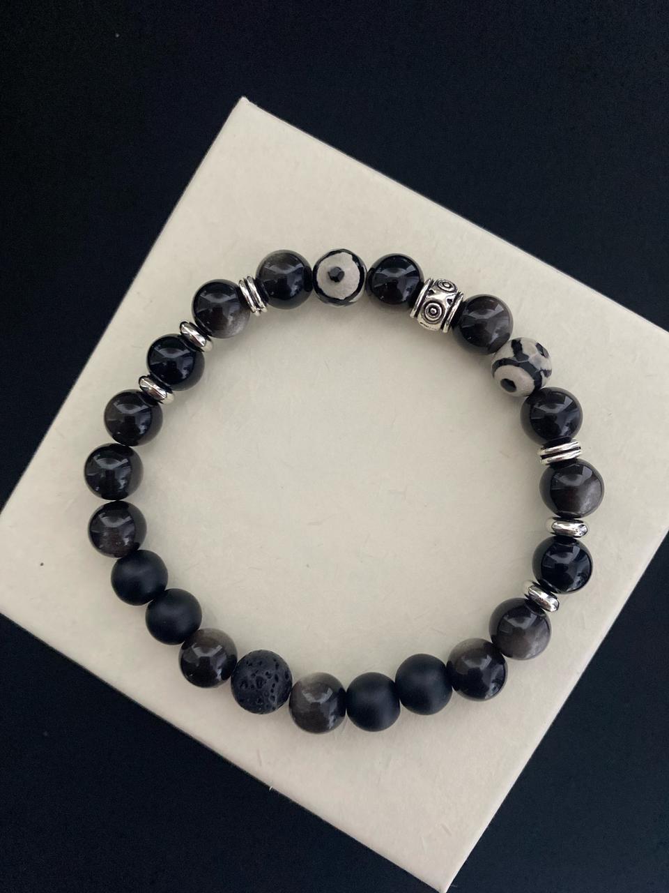 실버 옵시디언 팔찌