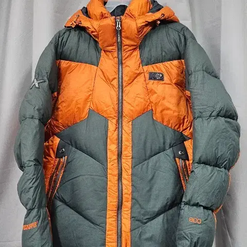 K2 오렌지/그레이 구스다운 패딩 800필파워