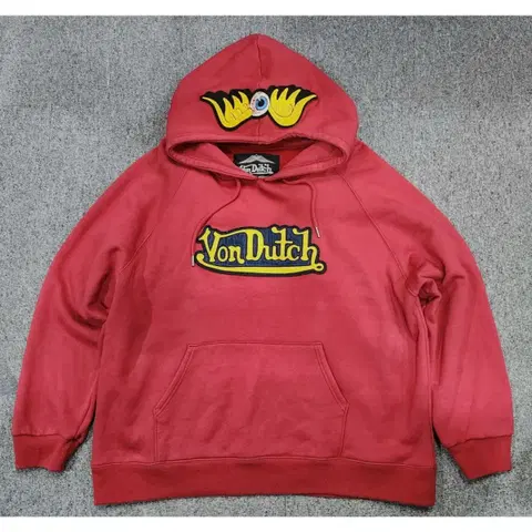 본더치 Y2K 플라잉 아이볼 자수 빅로고 빈티지 후드티 2XL