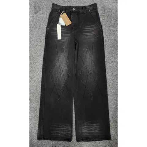 ETCE 이씨티이 다이아 패치 워싱 와이드 데님팬츠 S