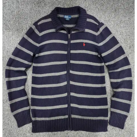 폴로 랄프로렌 스트라이프 풀집업 니트 보이즈 XL