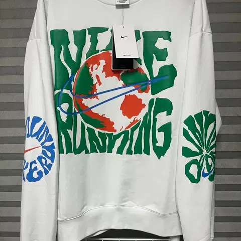 (새상품) 나이키 런 에너지 드라이핏 플리스 러닝크루 화이트