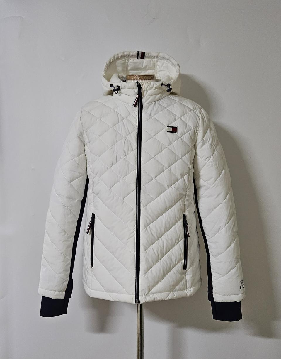 77)타미힐피거 골프 여성 화이트 퀄팅 패딩점퍼