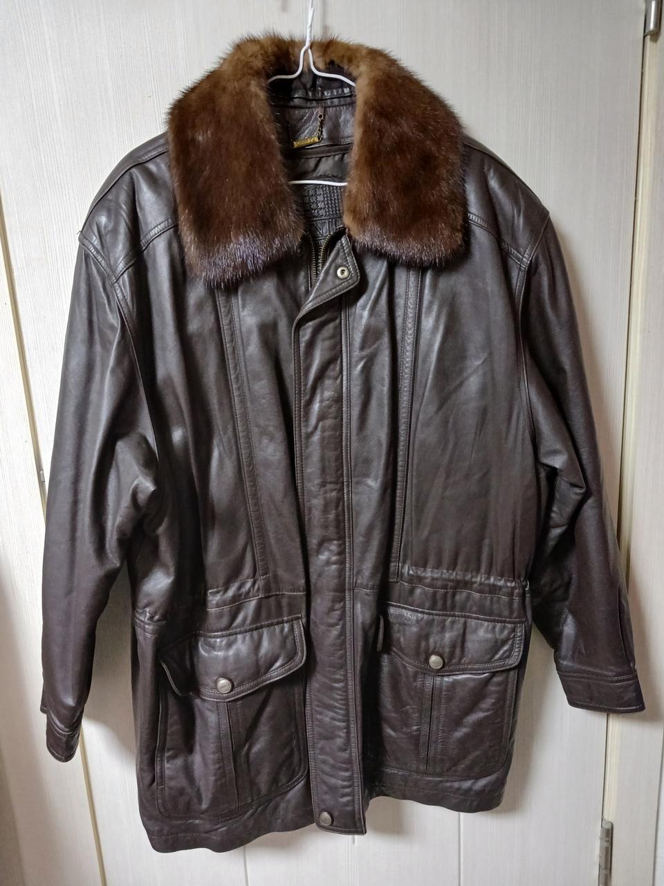 빈티지 벤츄라 밍크칼라 가죽자켓(105사이즈)