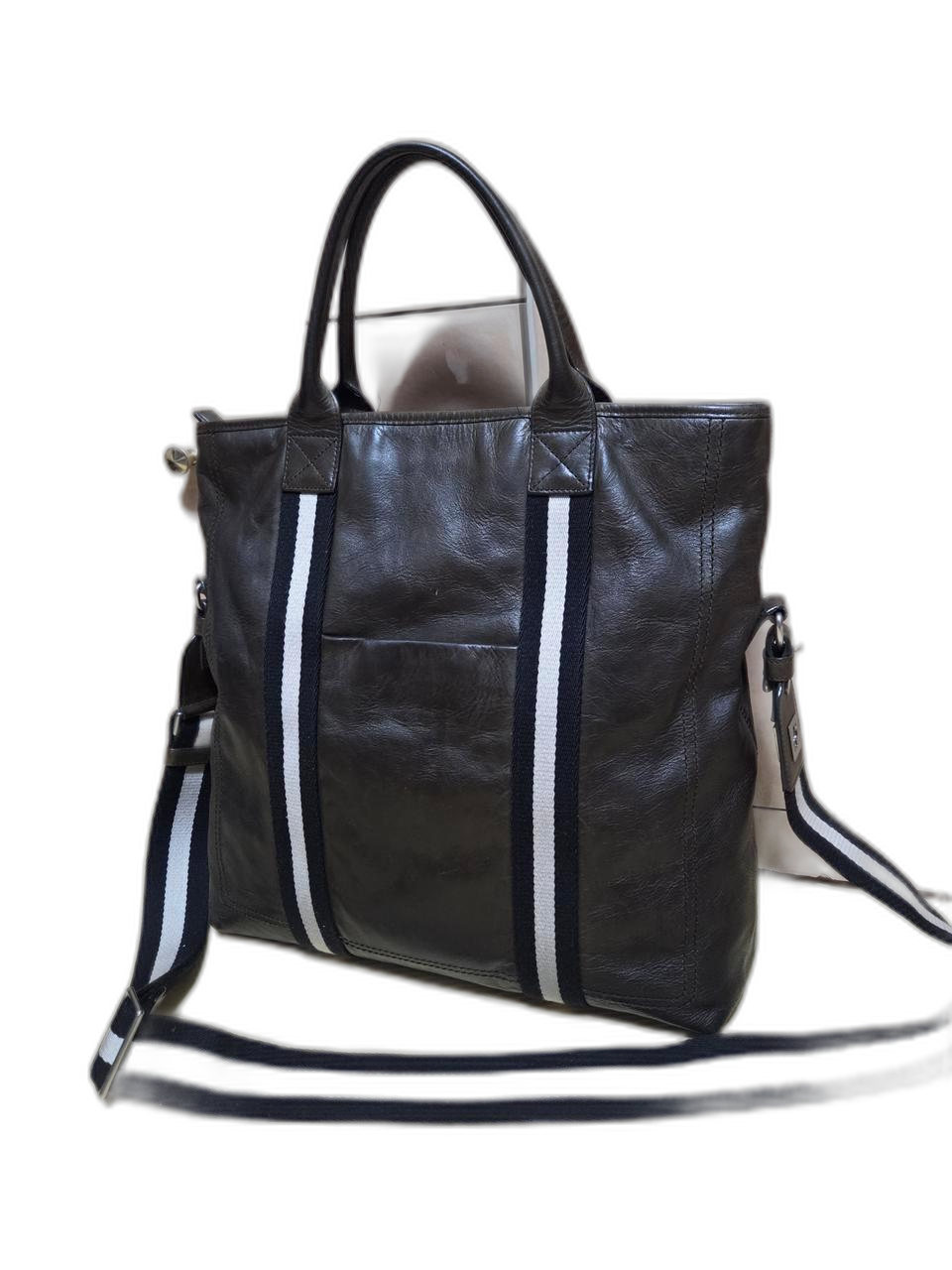 발리 정품 삼선 오리지널 메신저백 레더