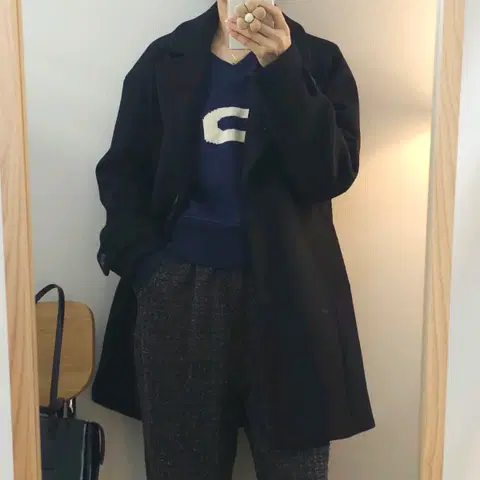 (M)써스데이아일랜드 빅카라 싱글 코트 네이비